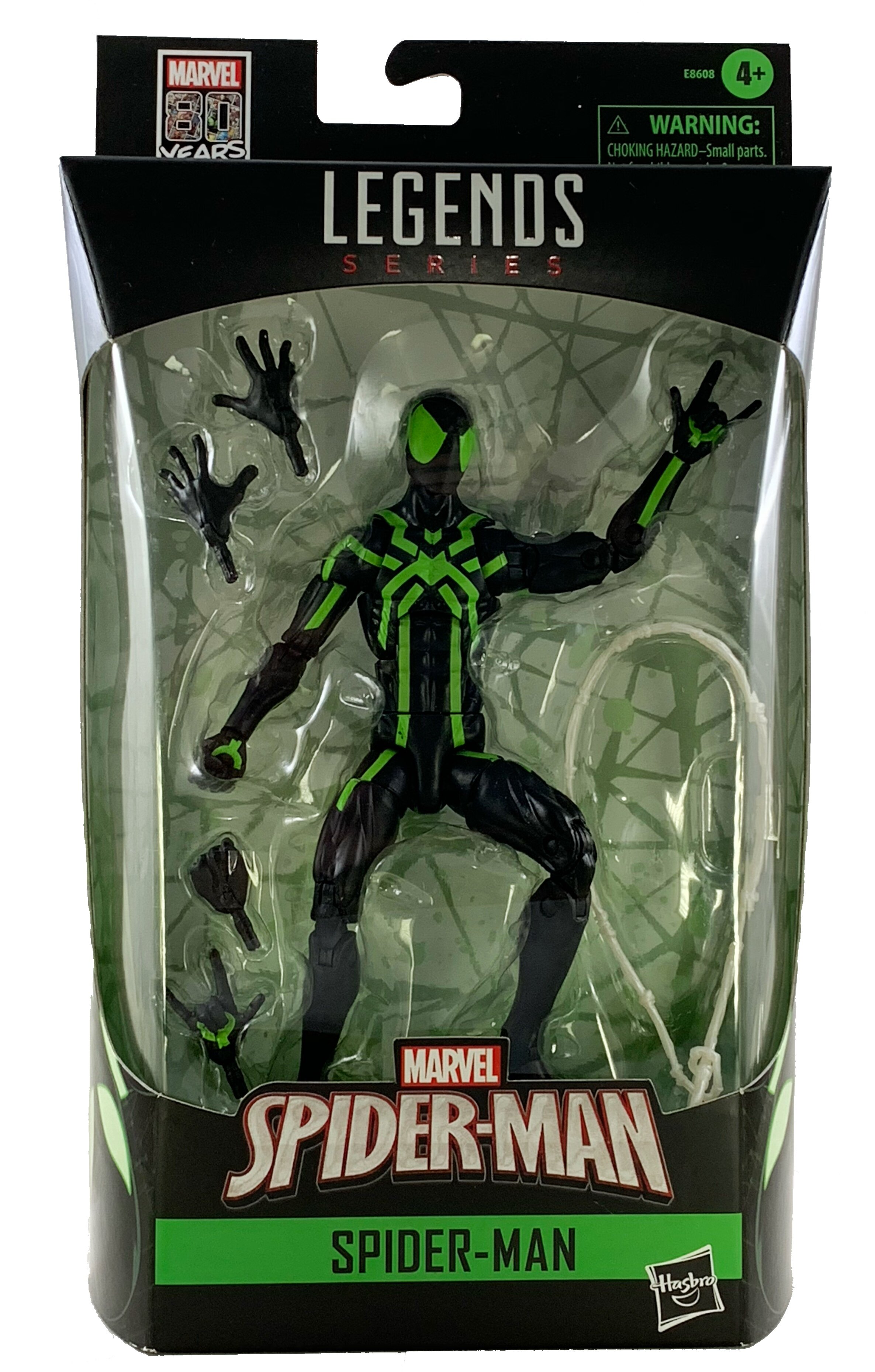 green and black spiderman toy