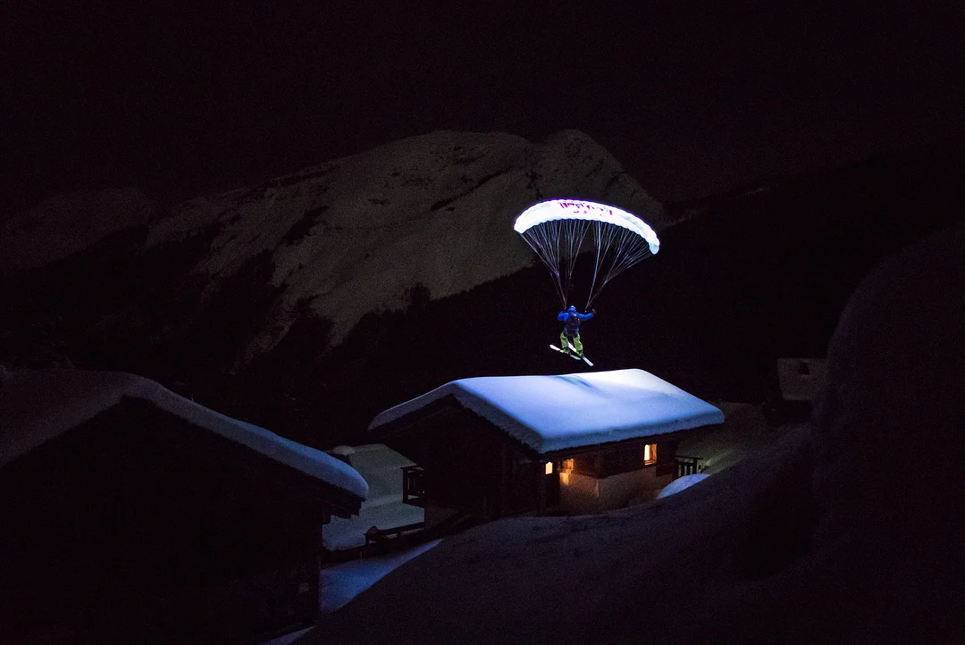 LEDs + Skis + Chamonix, France + Speed Rider Valentin Delluc = Terrifyingly Gorgeous Stuff