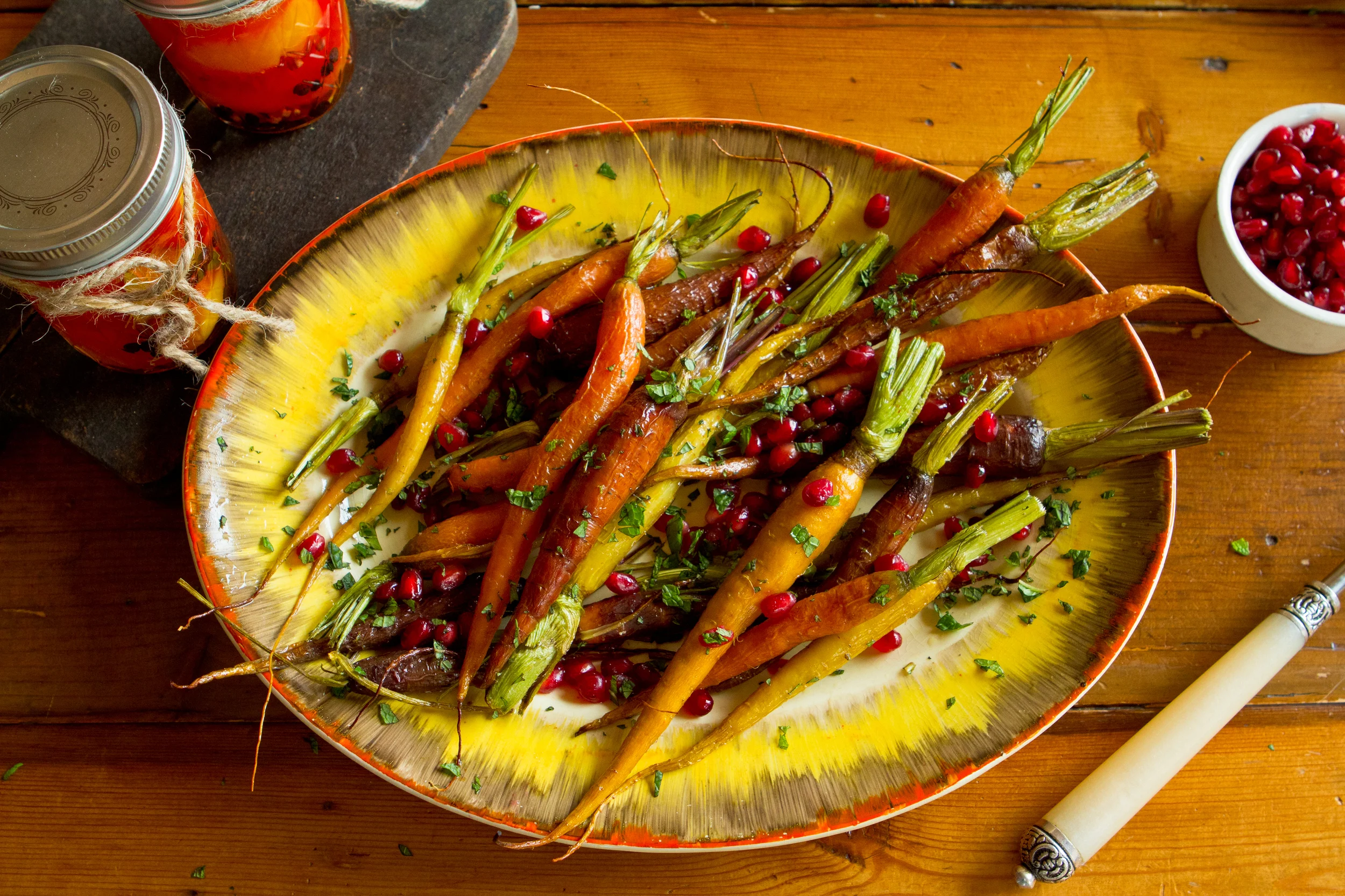 Roasted Carrots with Pomegranate