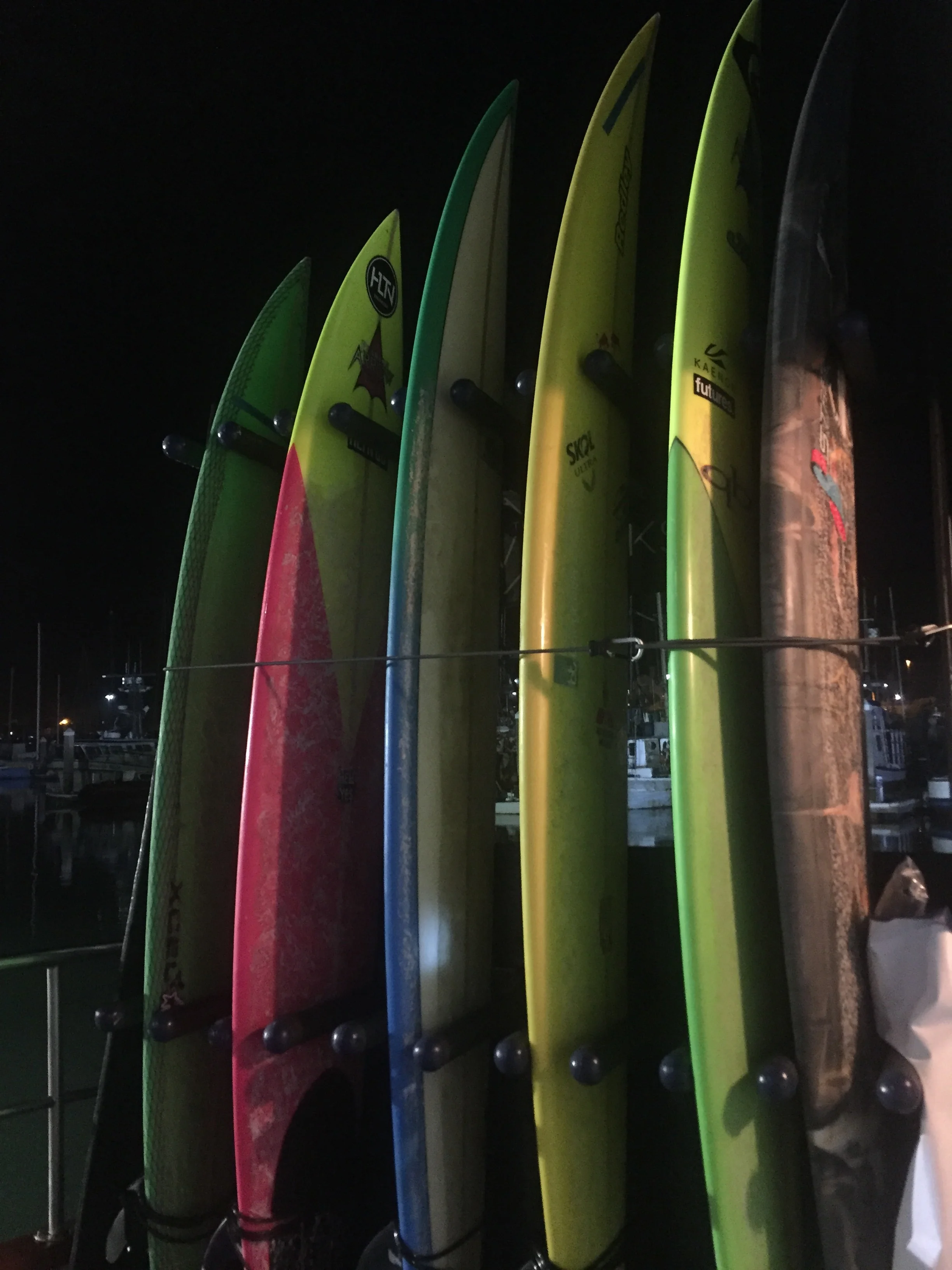 Competitors surfboards the morning of the competition
