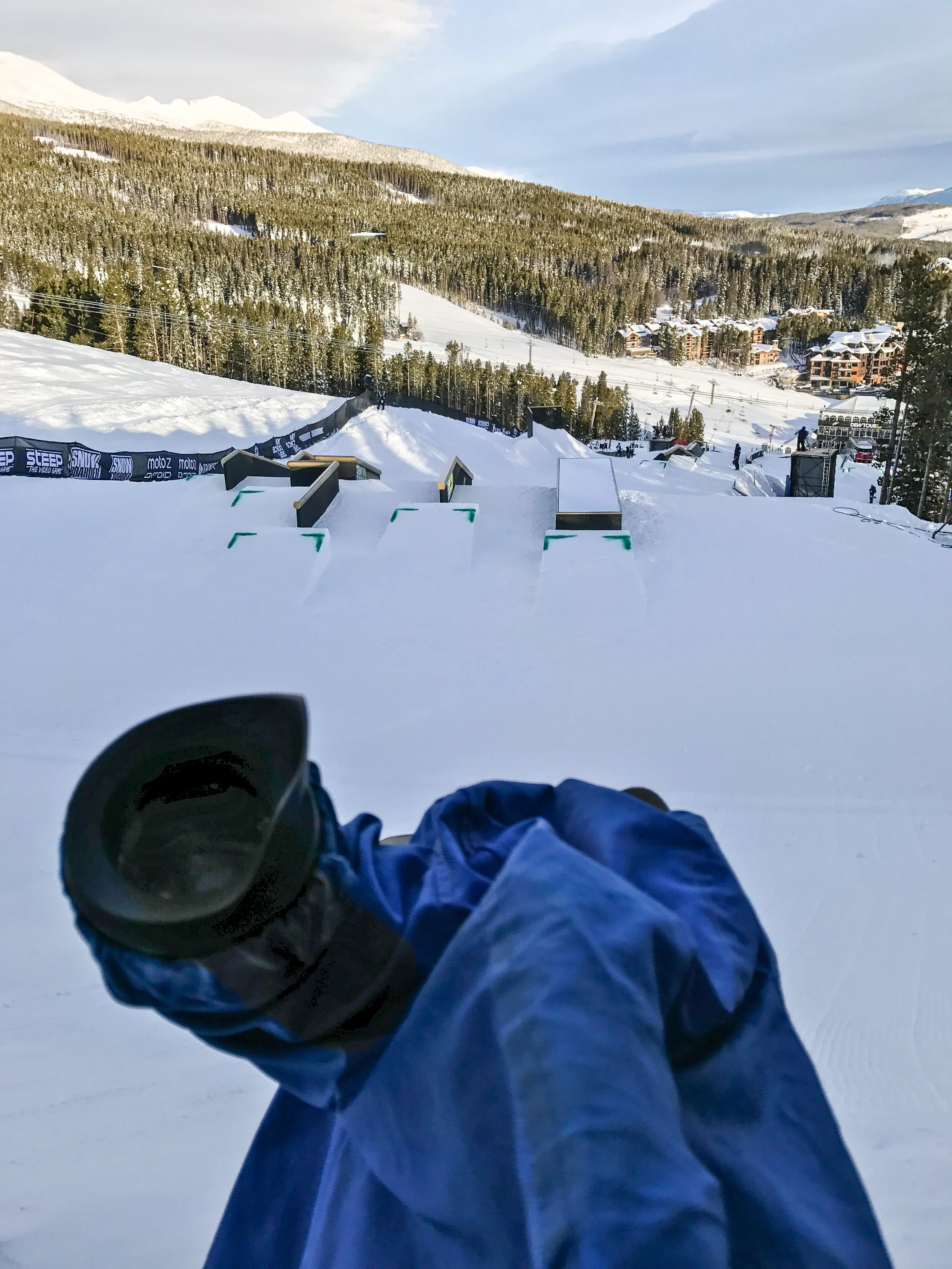 View from the top of the Jibs course. Camera 1. My post for two days.