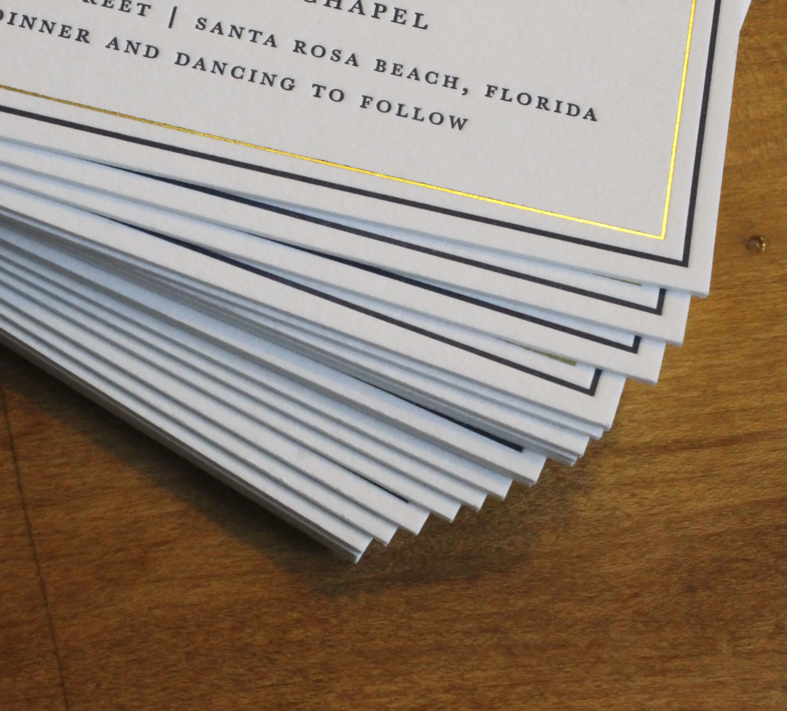 Letterpress and Gold Foil Wedding Invitation Suite