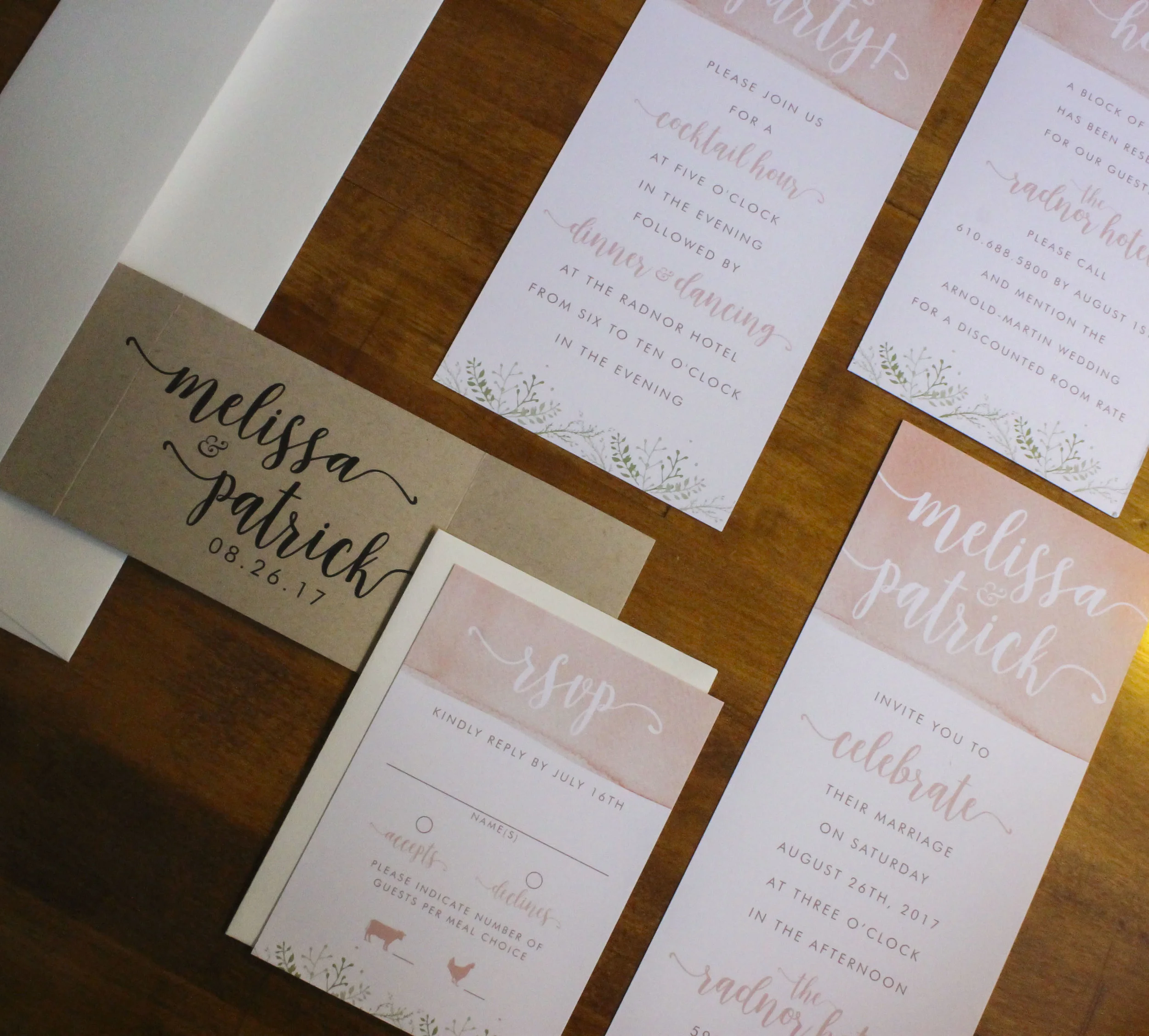 Rustic Watercolor Wedding Invitation