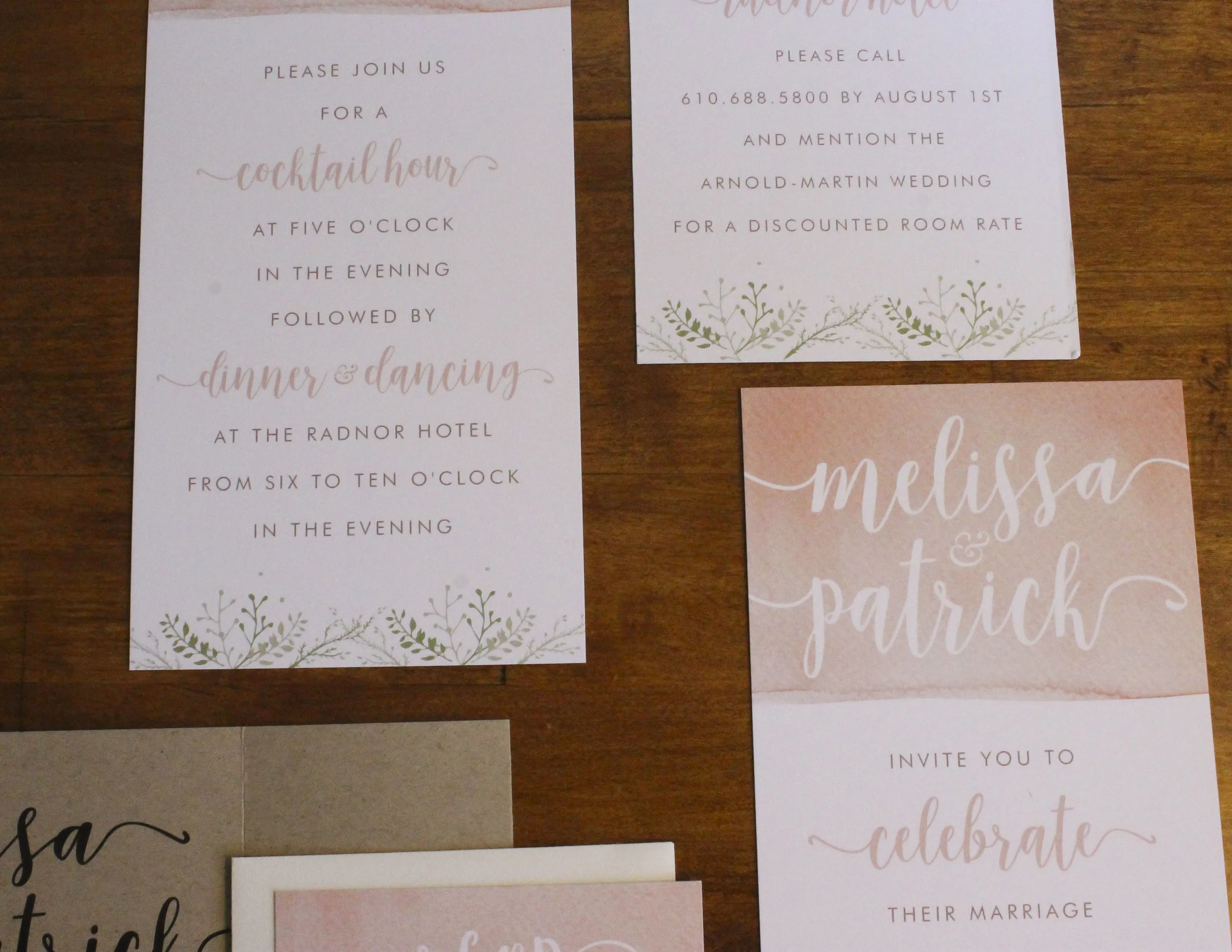 Rustic Watercolor Wedding Invitation