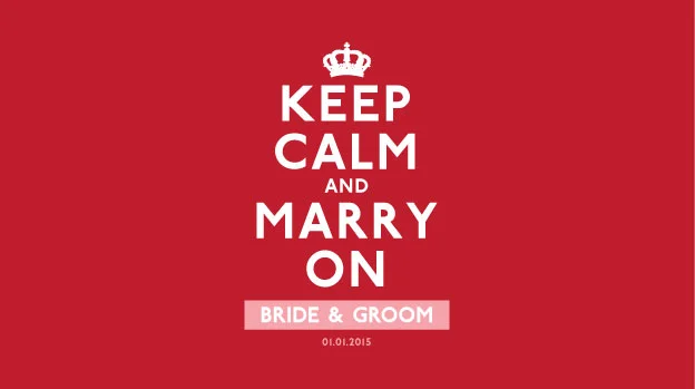 'Keep Calm and Marry On' Wedding Stubby Holders