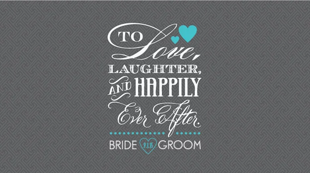 'Love & Laughter (reprise)' Wedding Stubby Holders