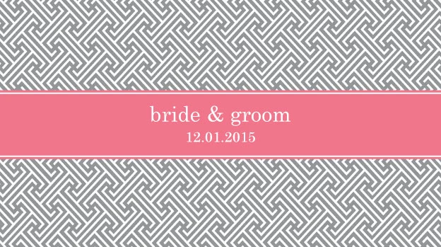 'Maze Ribbon' Wedding Stubby Holders