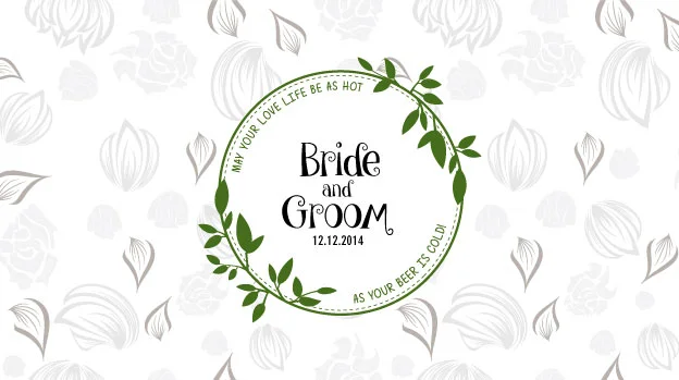 'Laurel Wreath' Wedding Stubby Holders