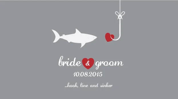 'Hook, Line and Sinker' Wedding Stubby Holders