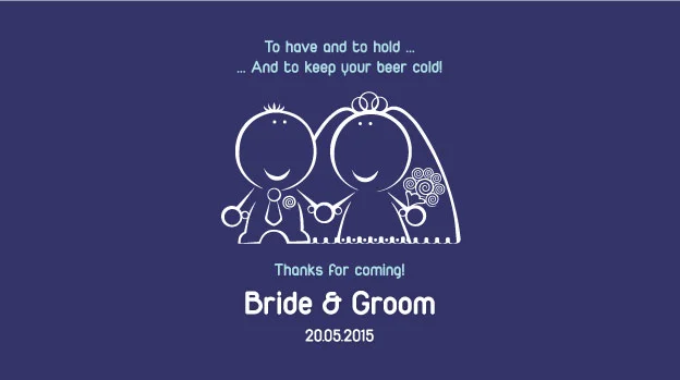 'Holding Hands (reprise)' Wedding Stubby Holders