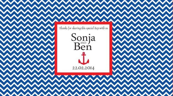 'Nautical Label' Wedding Stubby Holders
