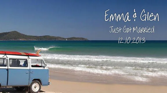 'Kombi Love' Wedding Stubby Holders