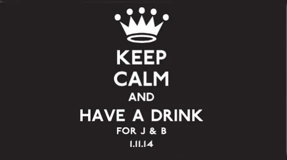 "Keep Calm and Have a Drink' Wedding Stubby Holder