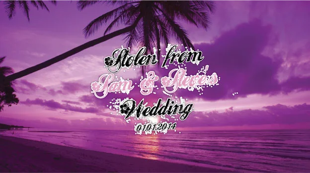 'Purple Sunset' Wedding Stubby Holders