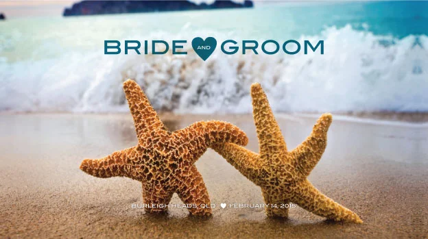 'Two Starfish' Wedding Stubby Holders