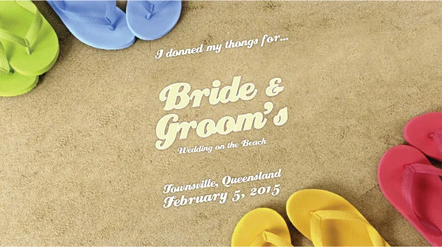 'Coloured Thongs' Wedding Stubby Holders