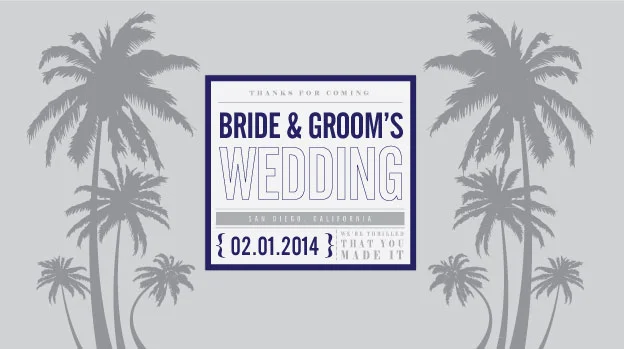 'Twin Palms' Wedding Stubby Holders