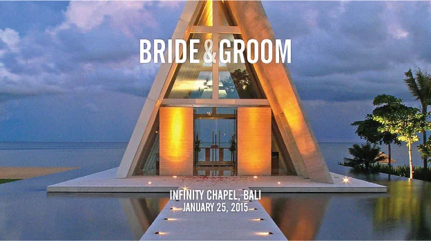 'Infinity Chapel, Bali' Wedding Stubby Holders