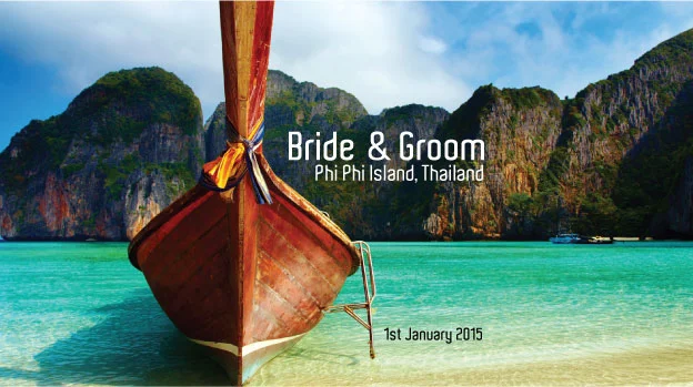 'Phi Phi, Thailand' Wedding Stubby Holders