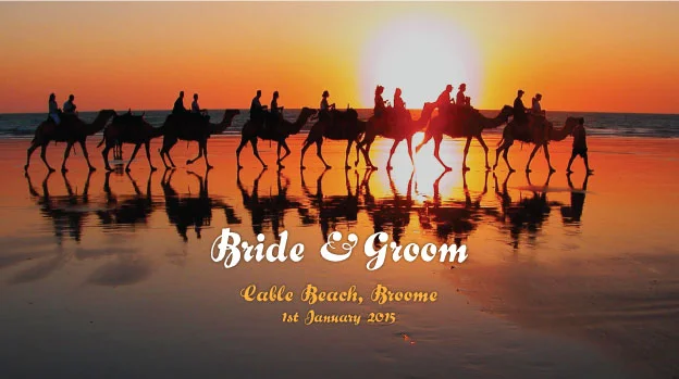 'Cable Beach, Broome' Wedding Stubby Holders