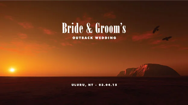 'Uluru' Wedding Stubby Holder