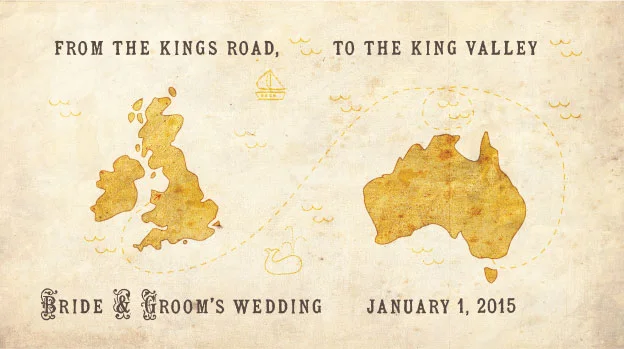 'Antique Map' Wedding Stubby Holders