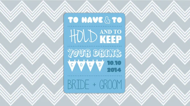 'Bunting Label' Wedding Stubby Holders