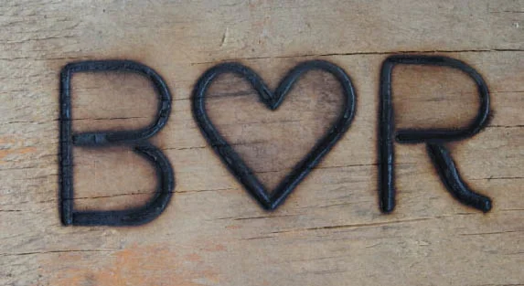 'Burned Initals' Wedding Stubby Holders