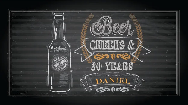 'Beers and Cheers' 30th Birthday Stubby Holders