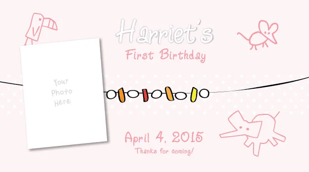 Harriet's First Birthday Stubby Holders