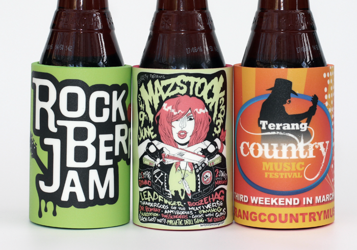 We've also made stubby holders for lots of small Australian music festivals.