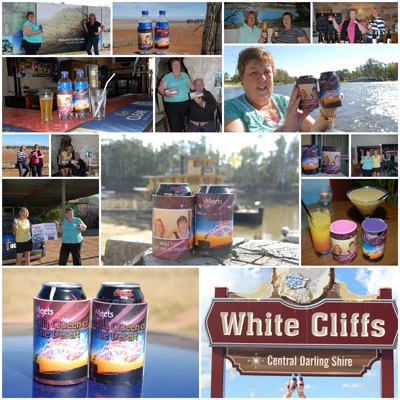 Coolaz's stubby holders on tour around Australia wth Tracy and Sue