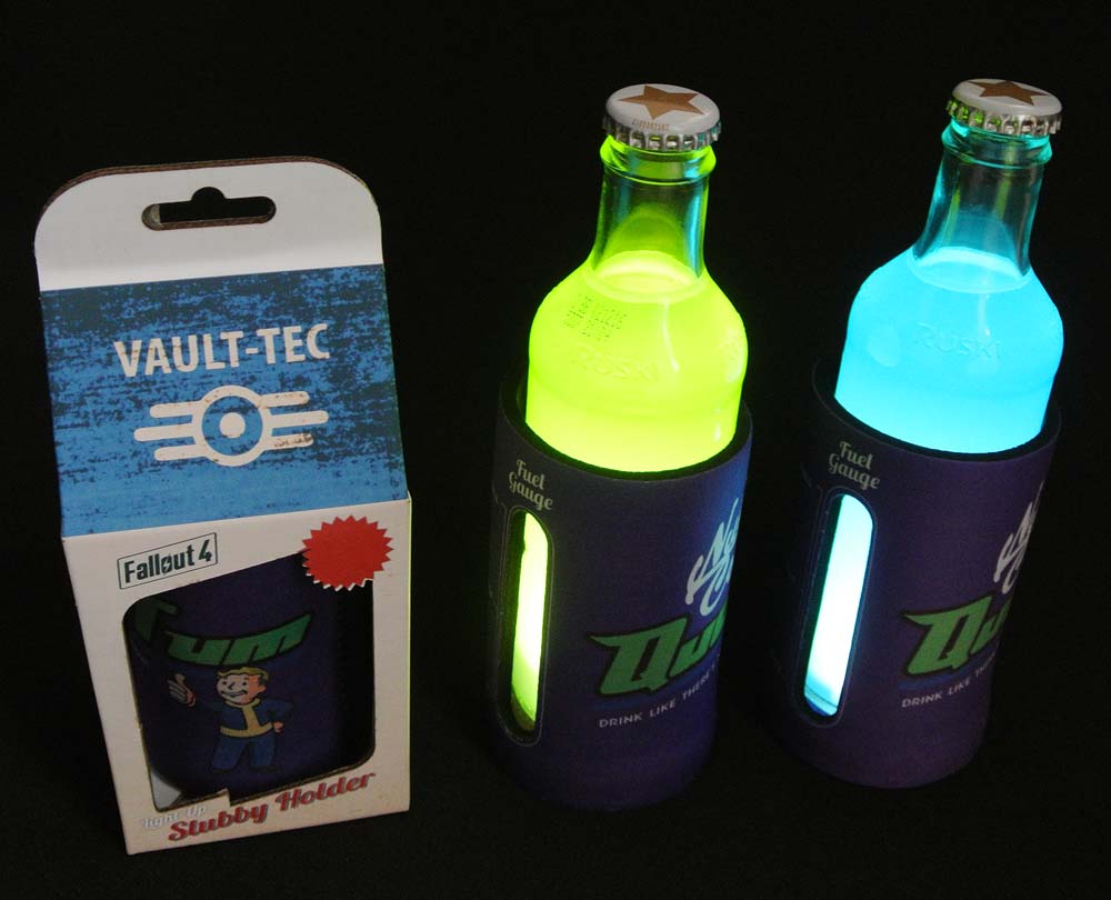 We use an super-bright LED powered by coin cells to uplight through the beverage - and it looks amazing with all those colourful energy drinks out there. 