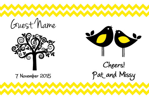 'The Birds and the Trees' Wedding Stubby Holders