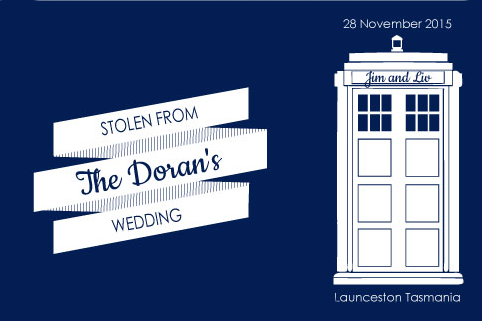 'Dr. Who' Themed Wedding Stubby Holder