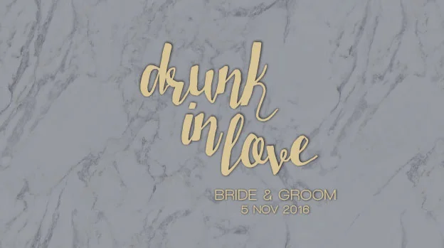 'Gold Script' Wedding Stubby Holders