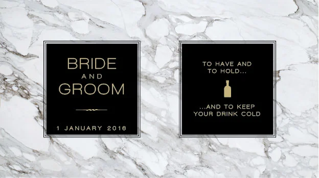 'Bianca Carrara Marble' Wedding Stubby Holders