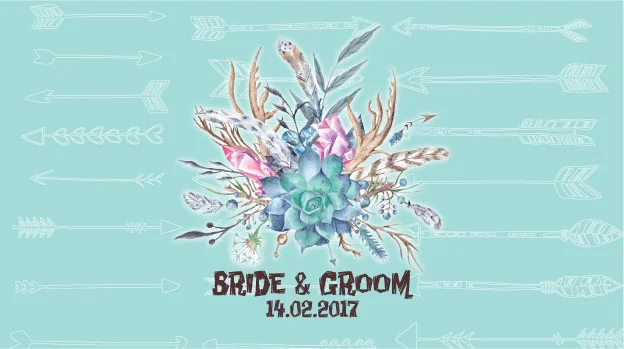 'Boho bouquet' wedding stubby holders