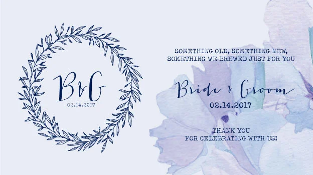 'Floral Watercolurs' Boho Wedding Stubby Holders