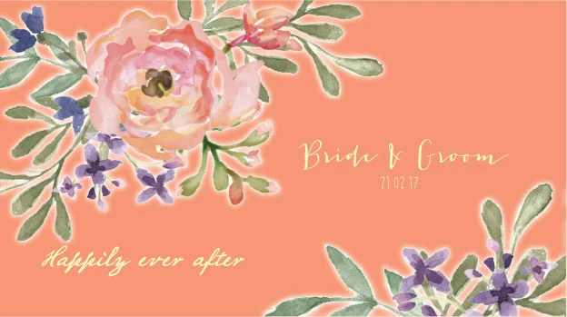 'Peach Floral Notes' Boho Wedding Stubby Holders