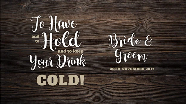 'Wooden Heart' Wedding Stubby Holders