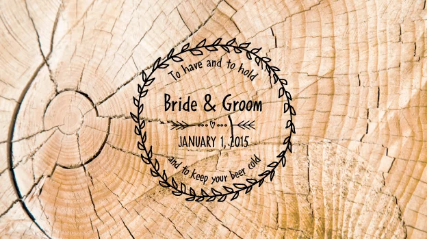 'Sawn Log' Wedding Stubby Holders