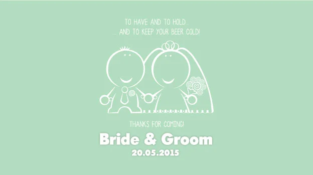 'Holding Hands' Wedding Stubby Holders