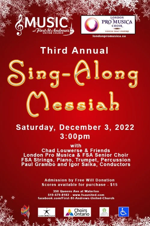 Sing Along Messiah w/ Chad Louwerse &amp; Friends, London Pro Musica and FSA Senior Choir