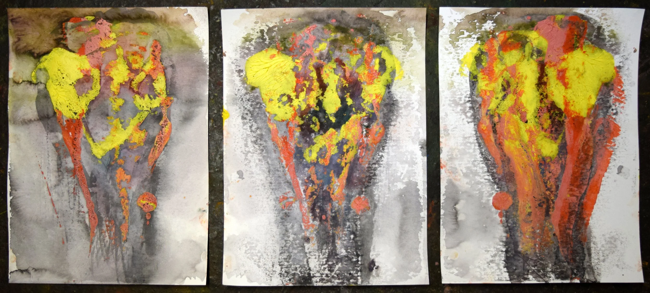 Robert Fernandez, Self-Portrait (Torch) 5, 2024, 15 X 34 inches, oil and watercolor on paper.jpg