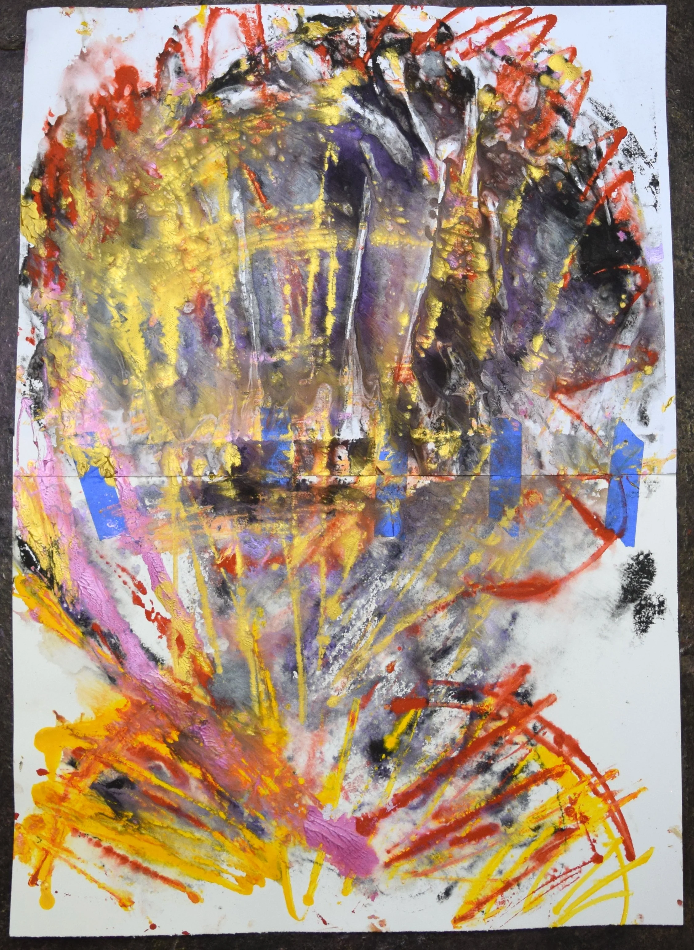 Robert Fernandez, Melancholy 4, 2026. Variously oil, watercolor, and powdered pigment on paper, 42 X 30 inches.jpg