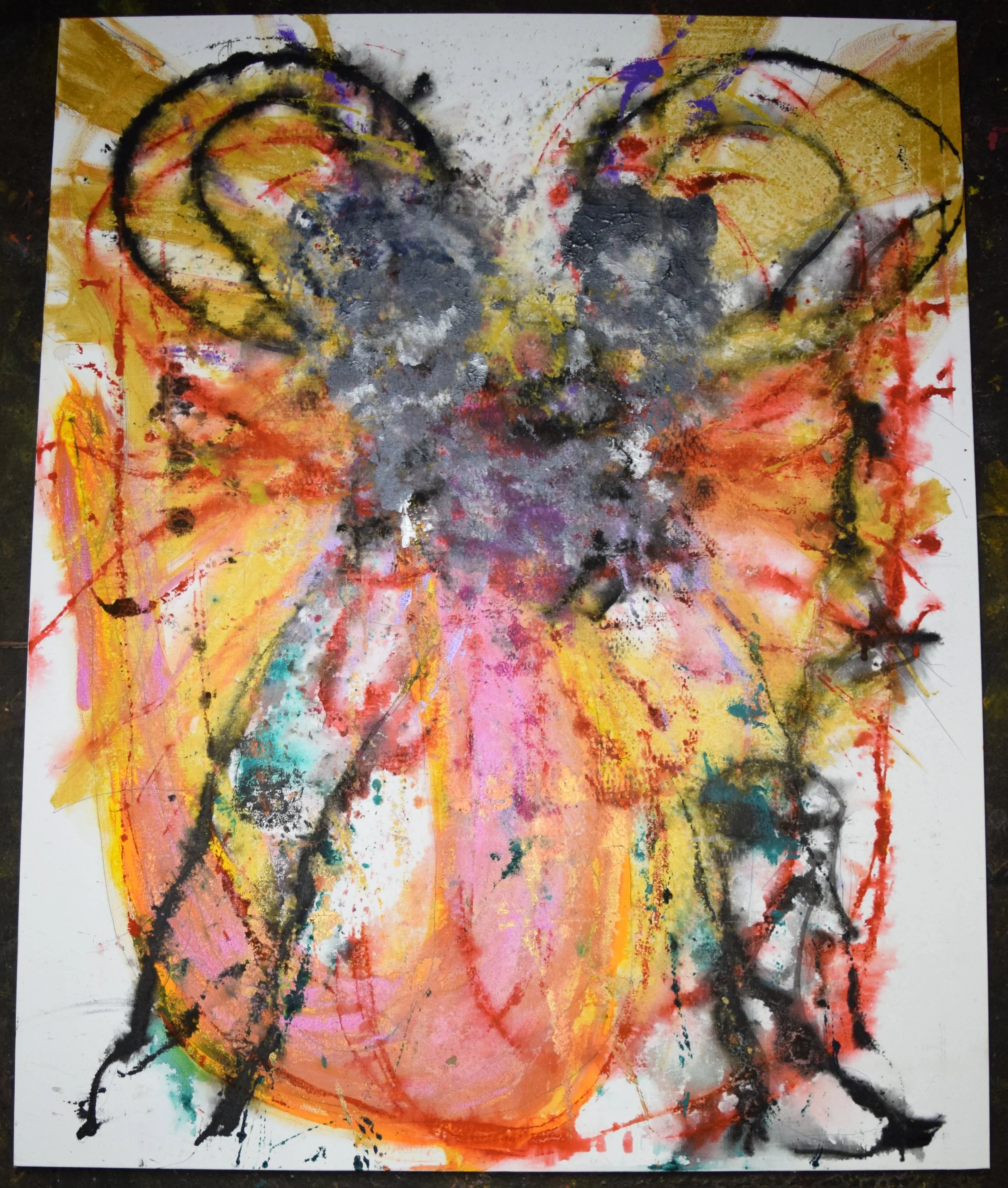 Robert Fernandez, Red Dragon I (After Blake), 60 X 48 inches, ink and watercolor on canvas.jpg