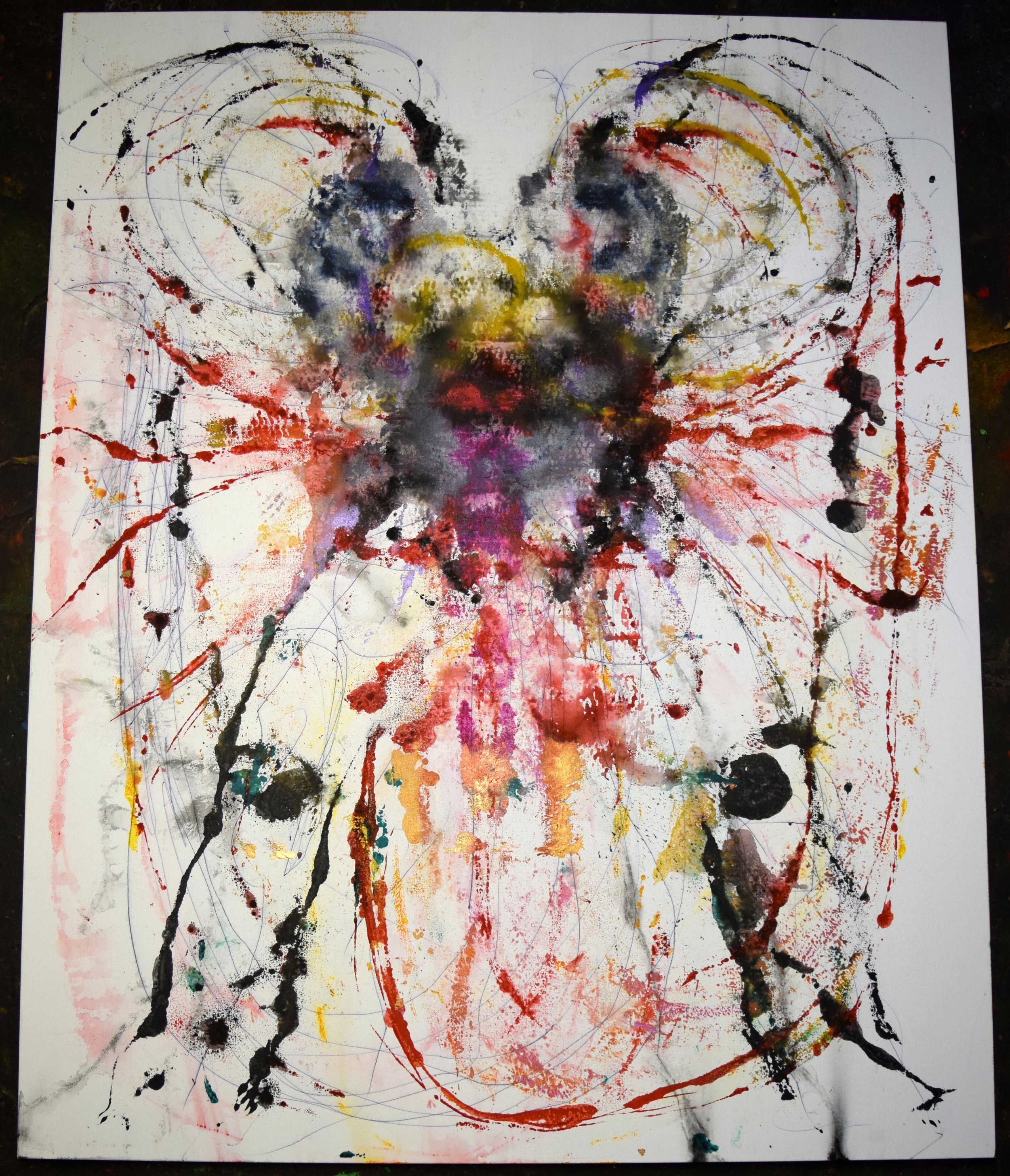 Robert Fernandez, Red Dragon III (After Blake), 60 X 48 inches, ink and watercolor on canvas.jpg