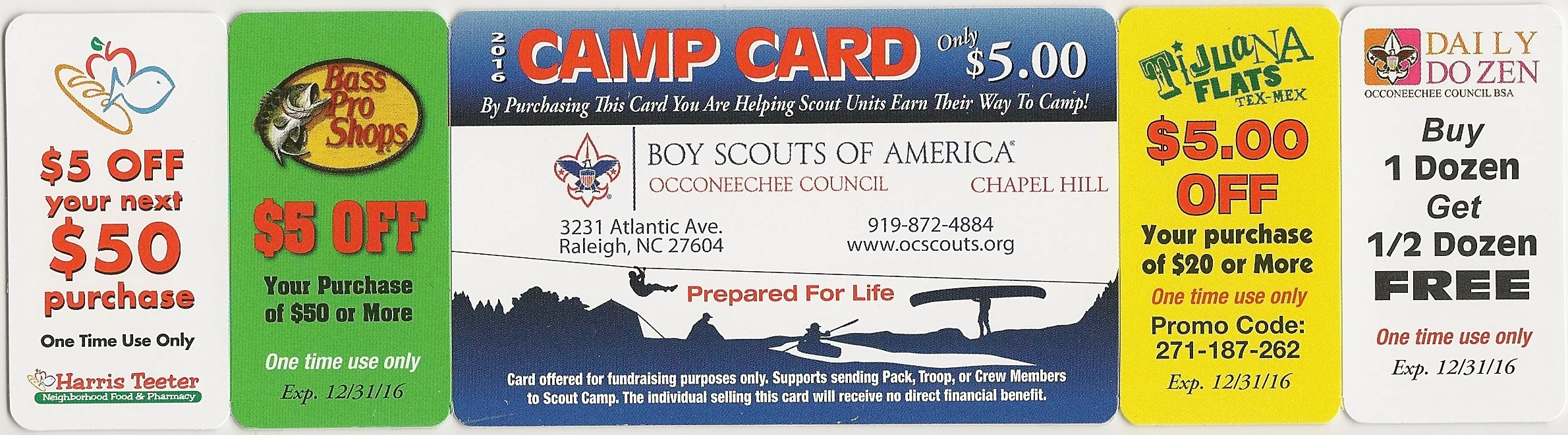 Front of card. Four break off deals this year.
