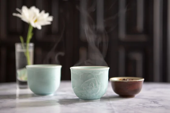The black background helps show off the steam.